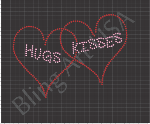 Hugs And Kisses Rhinestone Files Templates XOXO Patterns Art Bling Valentine Stone Love Stencil Romance System Hearts Sticky Flock Valentines Day