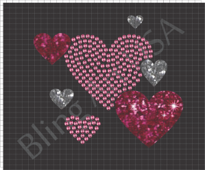 Hearts Rhinestone Designs AI Adobe Illustrator Love Gmi Stilista Valentine Ioline Crystal Press Romance Rhinestone Wizard Heart Stonecut Pro Lust Corel Draw